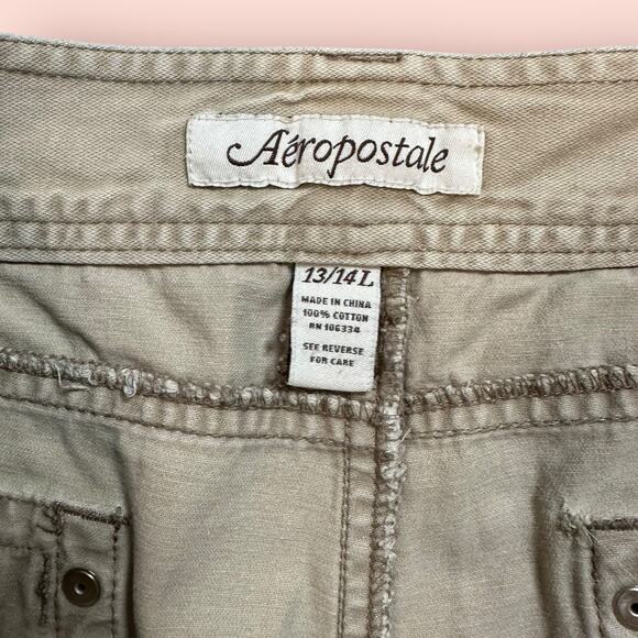 Vintage Y2K Aeropostale Low Rise Khaki Granola Girl Bootcut Pants / Size 13 14 - Picture 5 of 5
